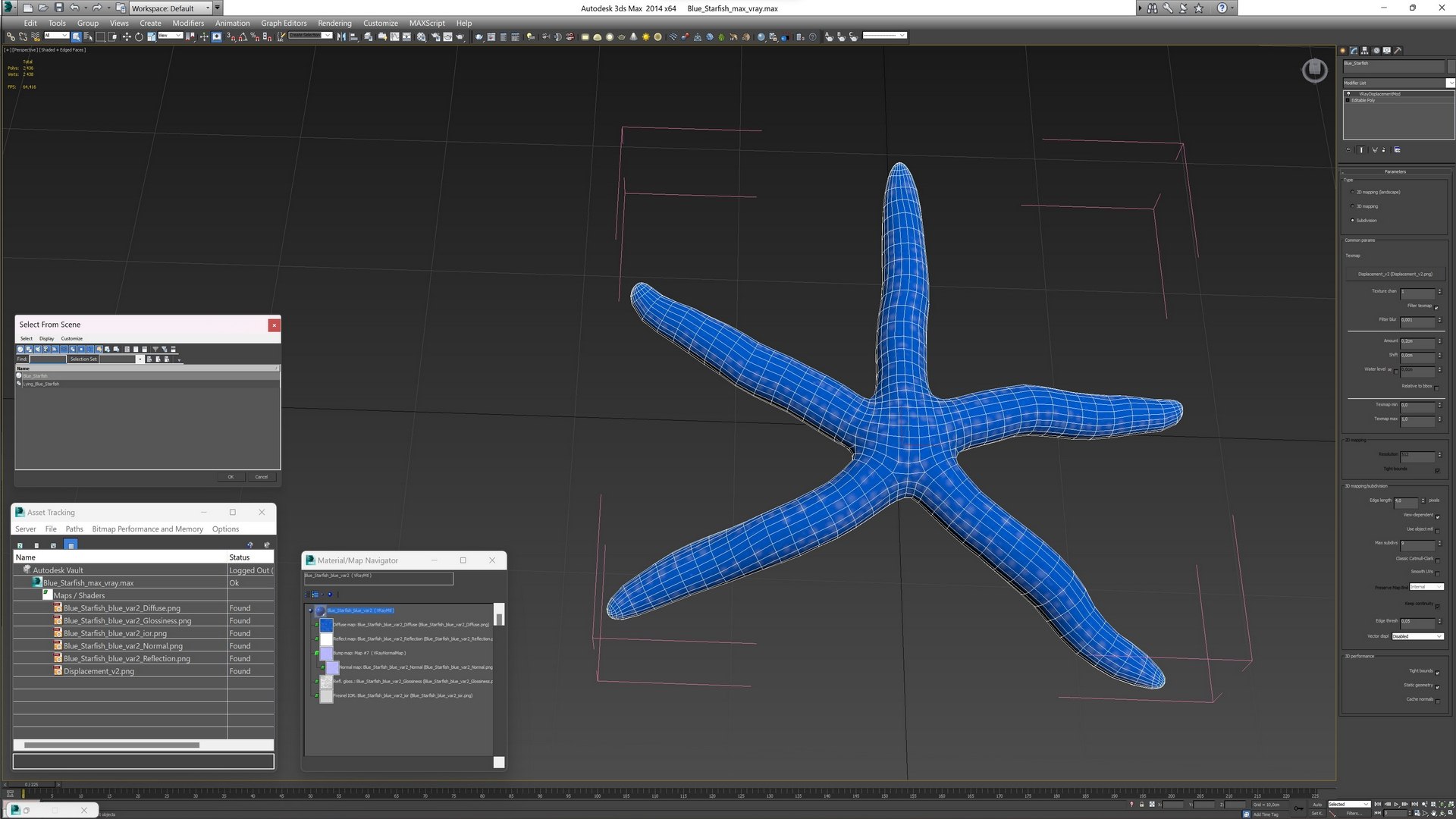 3D Blue Starfish https://p.turbosquid.com/ts-thumb/tH/cPKO0R/pX/bluestarfishvray3dmodel012/jpg/1714596494/1920x1080/fit_q87/2b0a43031120705903f1fab789c55580fb266059/bluestarfishvray3dmodel012.jpg