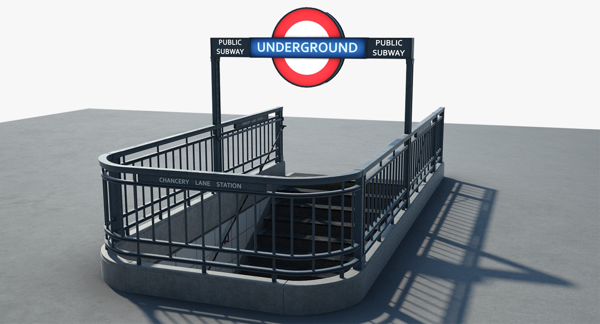 3D england london underground entrance model - TurboSquid 1247370