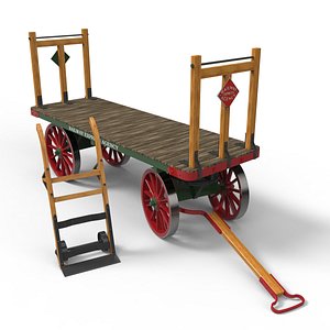 3d baggage cart dolly