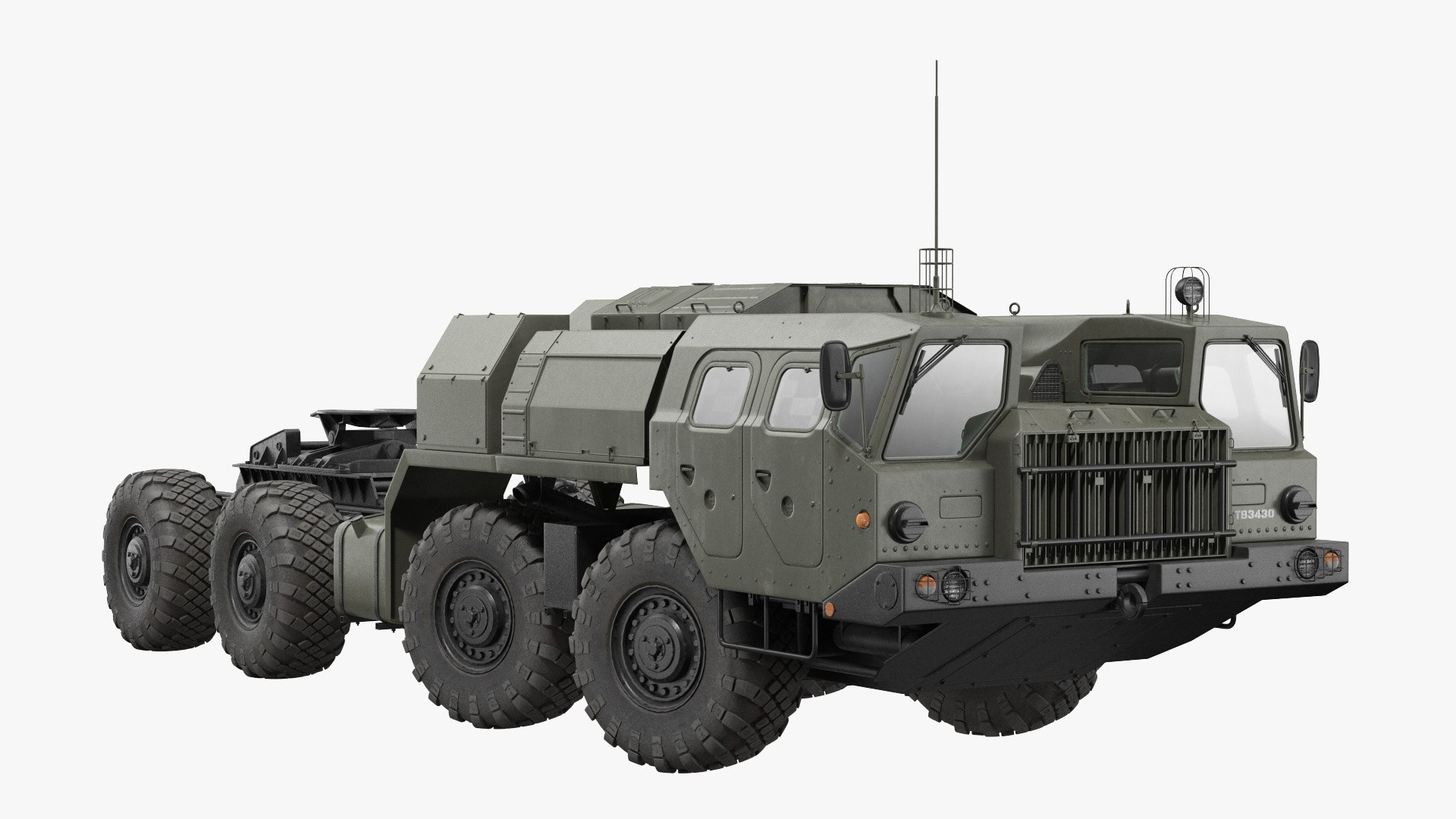 Maz 7910 8x8 Truck Green Rigged 3D model preview