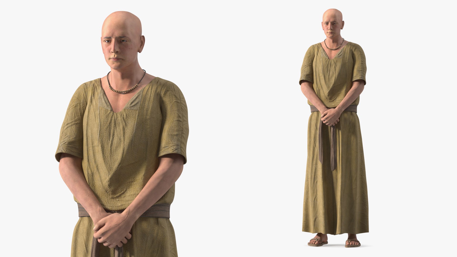 Ancient Priest Rigged 3D model preview