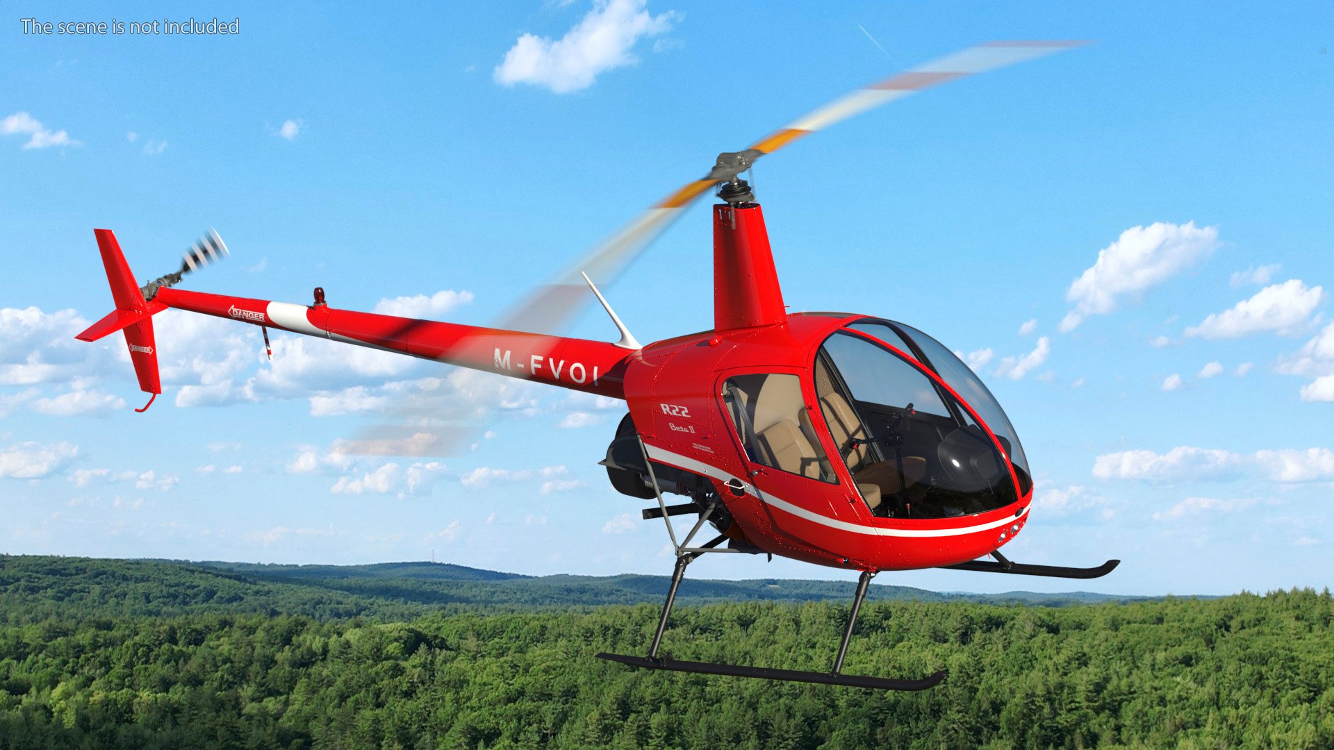 3D Robinson R22 Light Utility Helicopter Red - TurboSquid 2499883