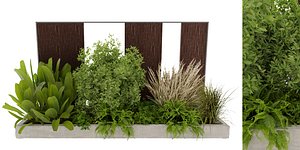 Collection plant vol 493 - garden - leaf - bush - wood - blender model 3D model