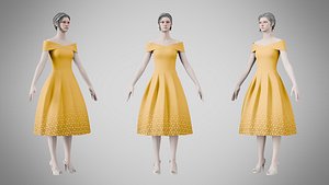 3D Dress 42 Amber model