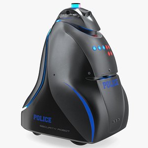 K5 Autonomous Security Robot Grey Rigged 3D model