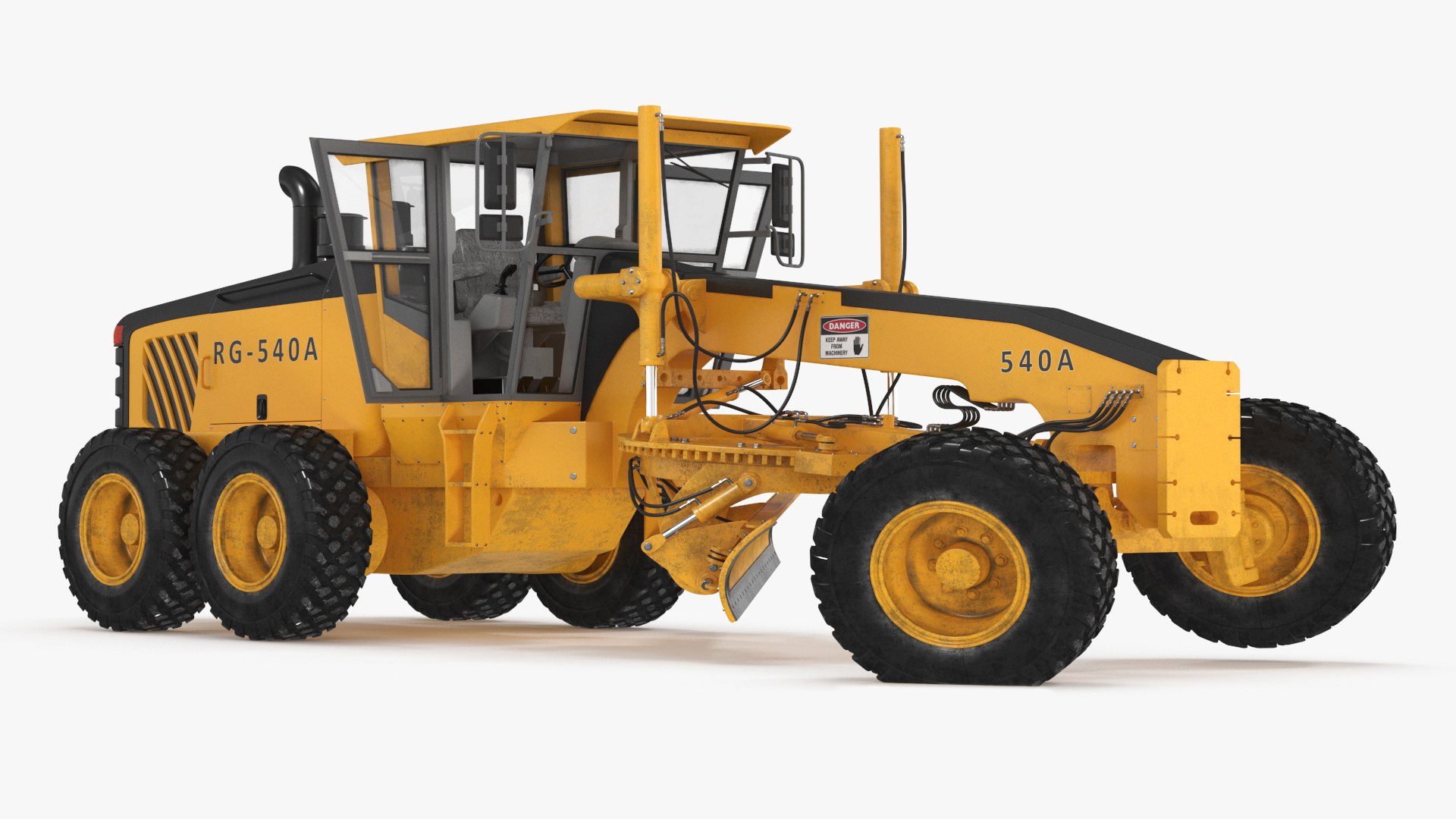 Motor Grader Construction Vehicle Rigged 3D model preview
