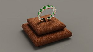 Bezel set beaded eternity band ring 3D model