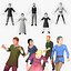 Postacie NPC ze średniowiecza w stylu low poly, gotowe do gry