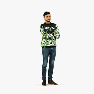 Man iweater skull camn so 0592