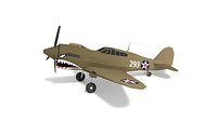 Low Poly Curtiss P-40 Warhawk Airplane