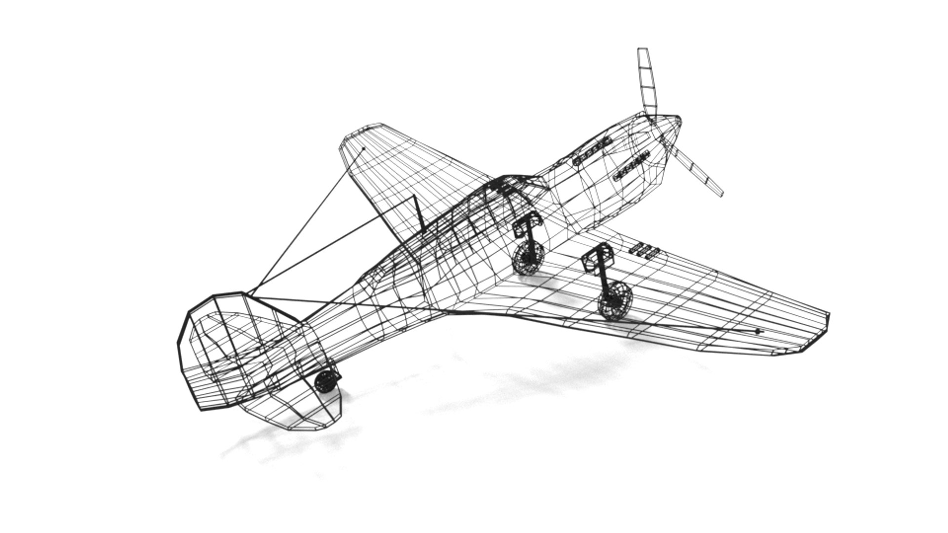 3D Curtiss P-40 Warhawk Airplane - TurboSquid 1418177