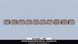 3D Stone Block Pack Vol 01 - Variant 04