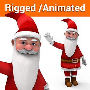 cartoon santa rigged animated