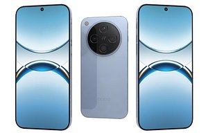 Oppo Find X8 Chasing Wind Blue Low Poly 3D
