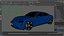 Electric Sports Car Porsche Taycan Turbo S Gentian Blue Rigged for Maya