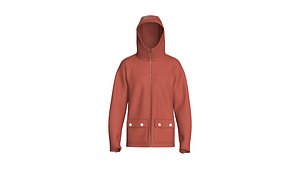 Men Oxide Flap-Pocket Hooded Jacket