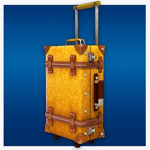 3D Vintage suitcase  toolbox  suitcase luggage trolley case