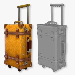 3D Vintage suitcase  toolbox  suitcase luggage trolley case