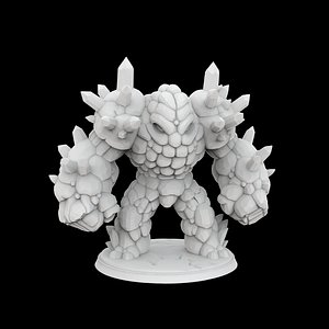 Earth Elemental Golem Miniature 3D model
