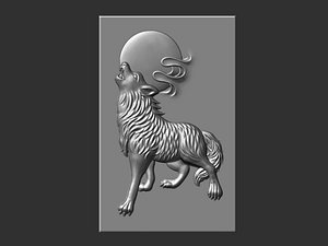 3D model wolf howling