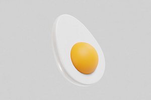 3D Boiled Egg cartoon model