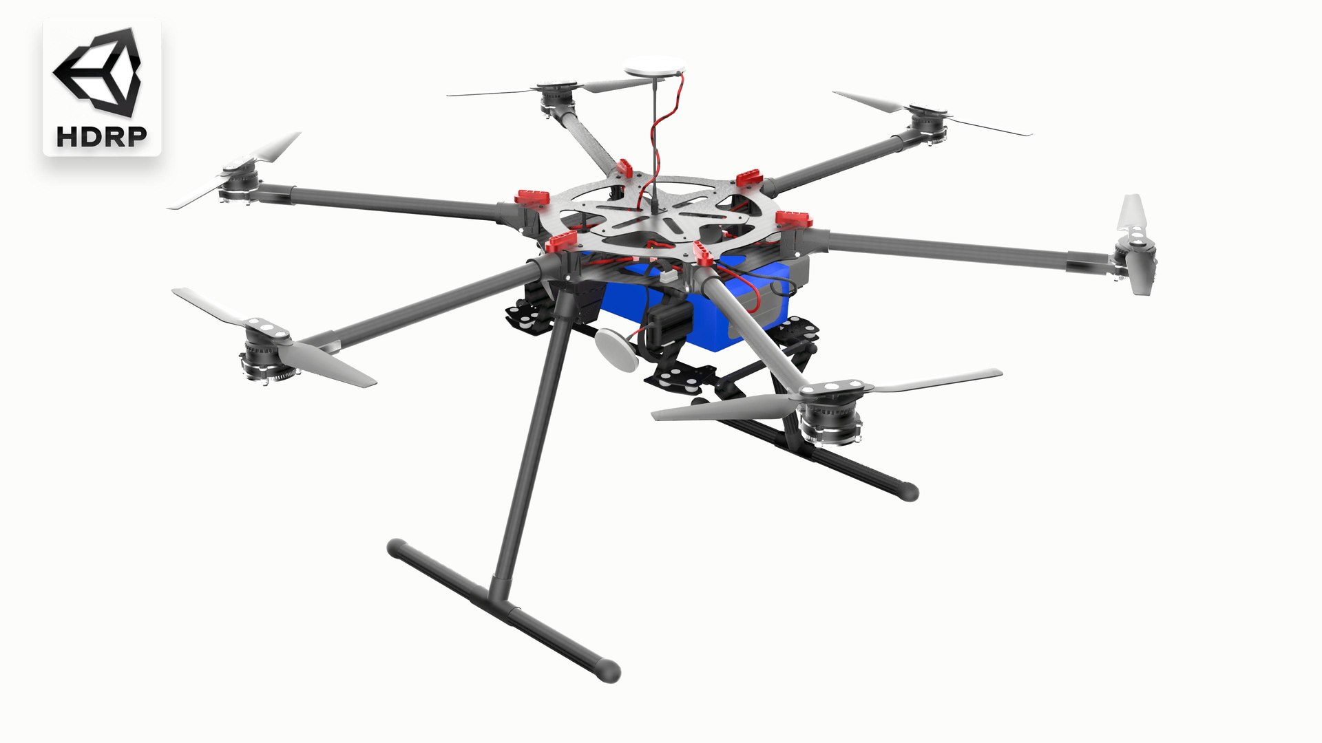 modelo 3d s900 hexacóptero drone modelo unity hdrp TurboSquid 2210567