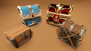 Stylized 3D Treasure Chest Pack for RPG Loot Rewards