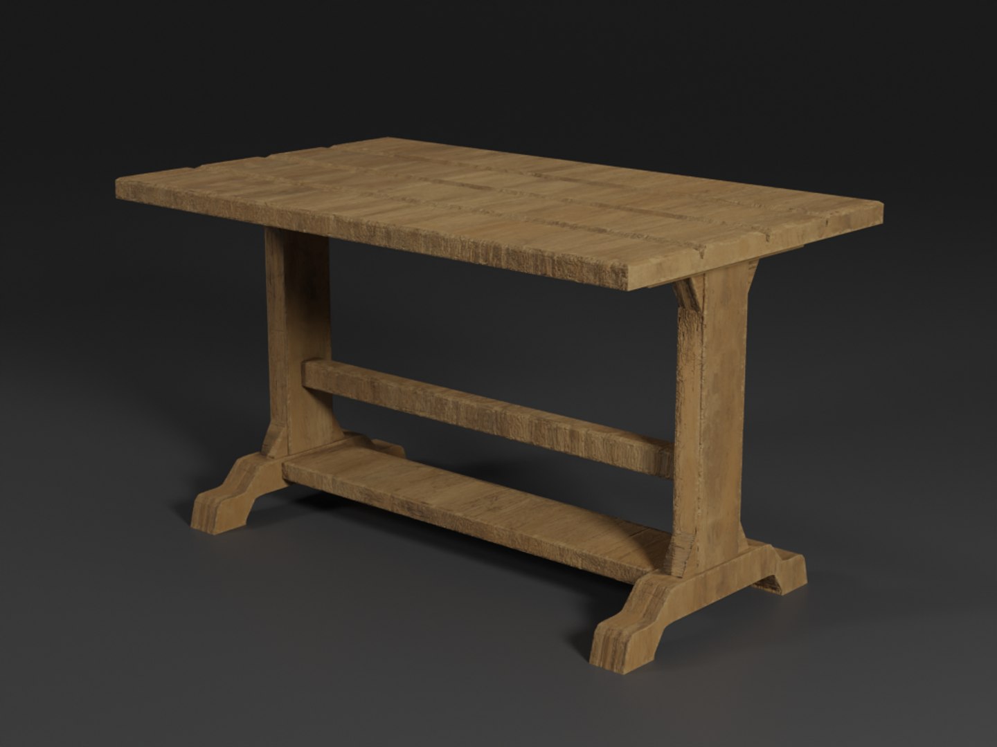 Wooden Medieval Table Model - TurboSquid 2410518