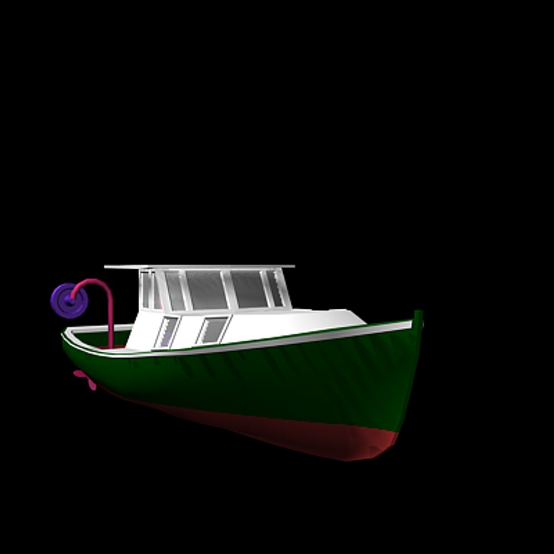 A Lobster Fishing Boat 3d Rendering, Lobster Fishing Boat 3d