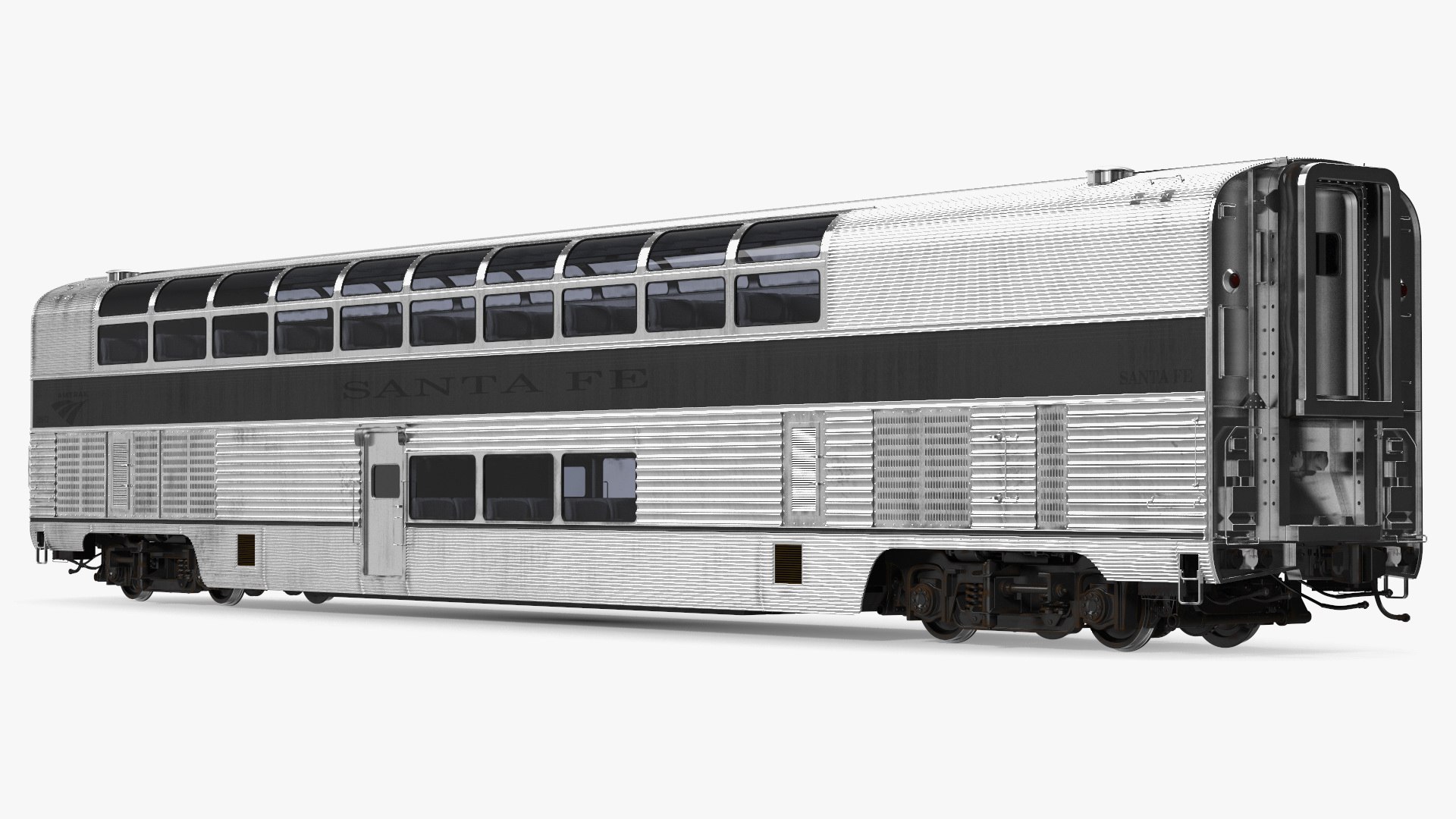 Double Decker Rail Car 3D model preview