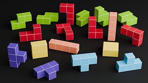 3D Colorful Block Puzzle Shapes Pack
