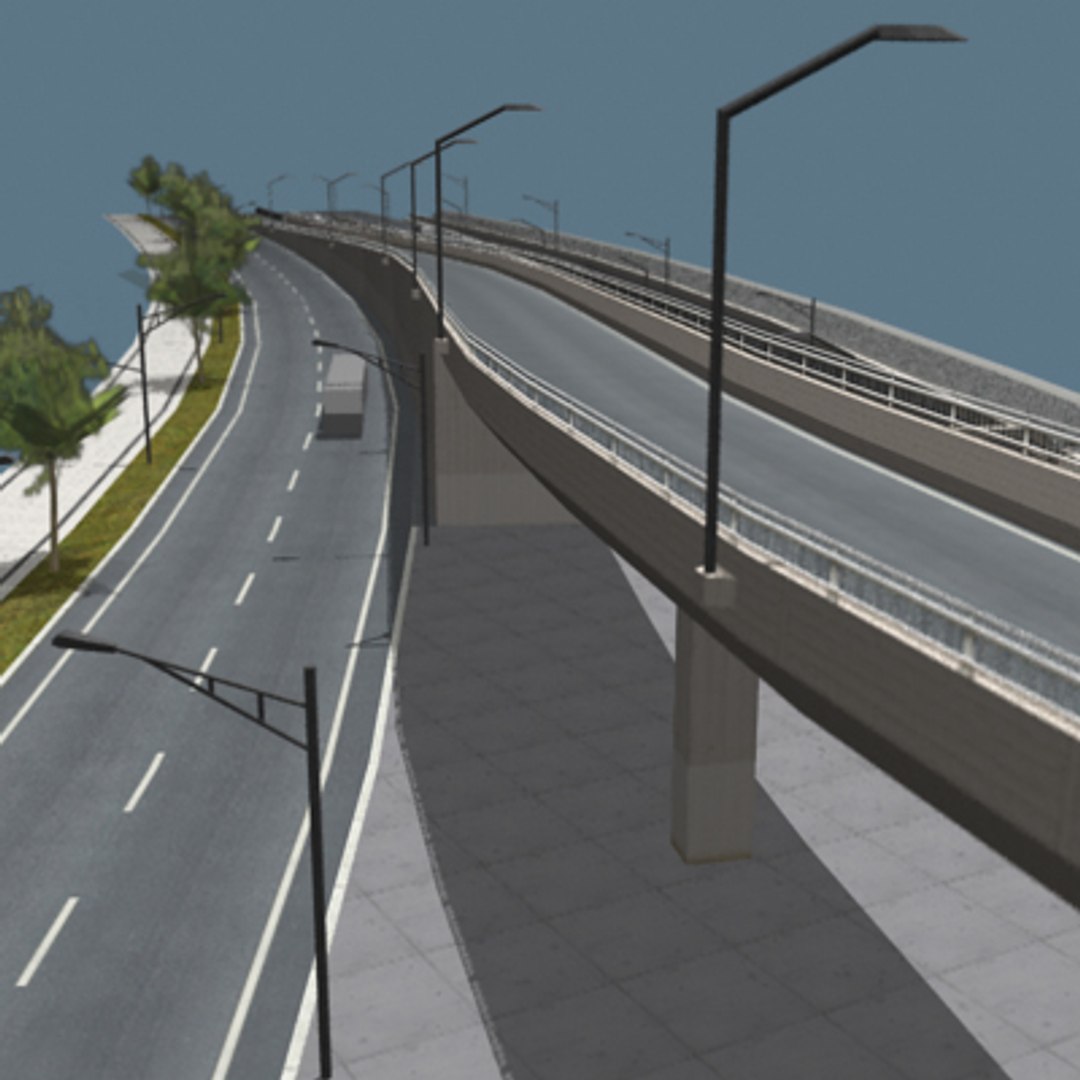 3d Street Highway Complex Model