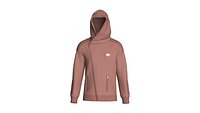 Men Zip Hoodie With Quilted Shoulder Pads
