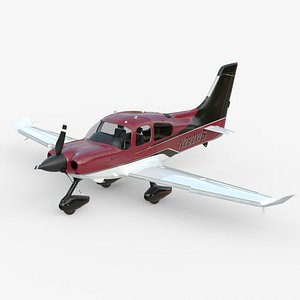Cirrus SR22 Turbo Red Black 3D model