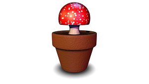 3D 90s CGI Mushroom Pot for Blender