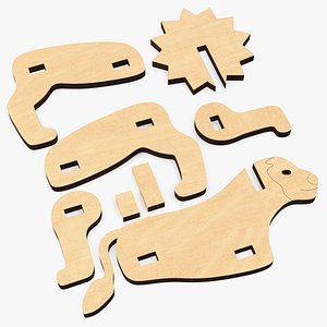 Disassembled 3d Wooden Puzzle