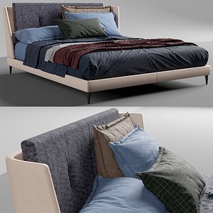 3D Minotti Bretagne Bed