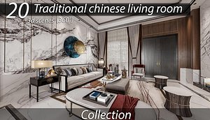 LIVING ROOM CHINESE STYLES 3D model