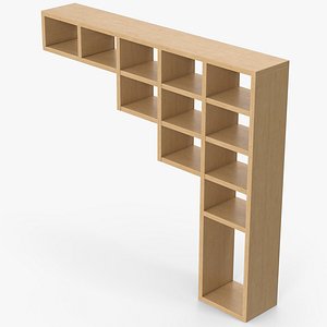 3D Wooden Hall Shelf model