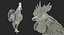 3d rooster rigged