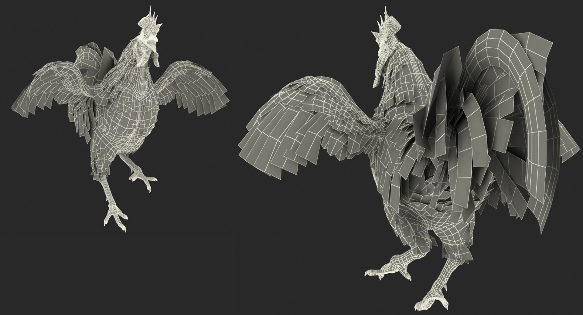 3d Rooster Rigged