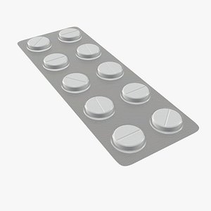 3D blister pack pills model