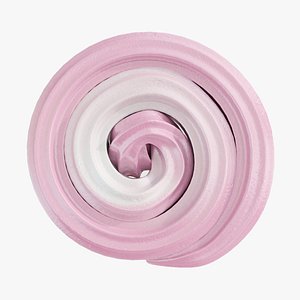 Swirl meringue pink and white 3D model