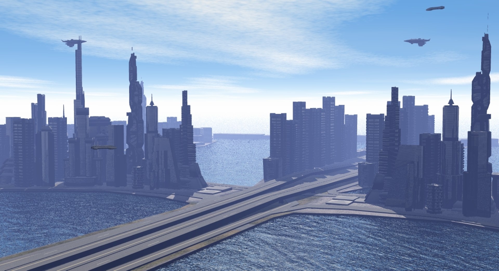 free obj model city scifi fantasy