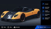 Pagani Zonda Cinque 3D Model Limited Edition Hypercar Exotic