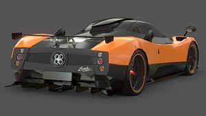 3D Pagani Zonda Cinque 3D Model Limited Edition Hypercar Exotic model