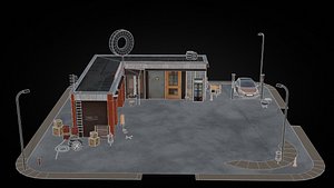 Low Poly - Garage - Tire Shop - Auto Service