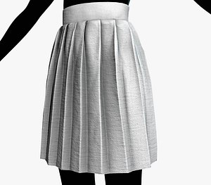 White Knife Pleated Skirt