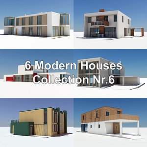 6 modern houses 3d model