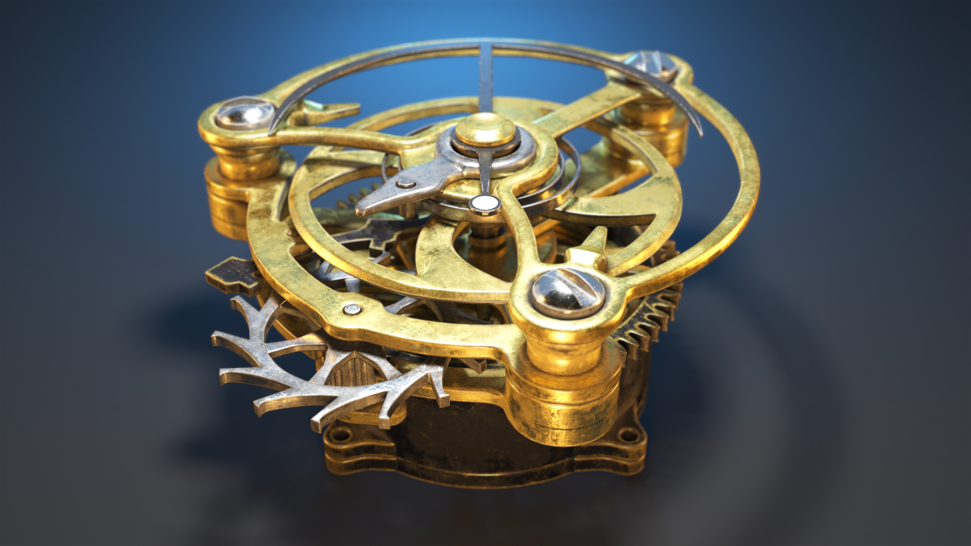 3D Tourbillon Mechanism PBR TurboSquid 2002223